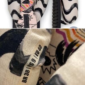 Farm Rio Stripe Fluffy Flip Flop Size 9